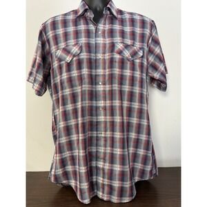 Ruddock Bros Western Pearl Snap Shirt Short Sleeve Large 16 Rodeo Ranch Vintage
